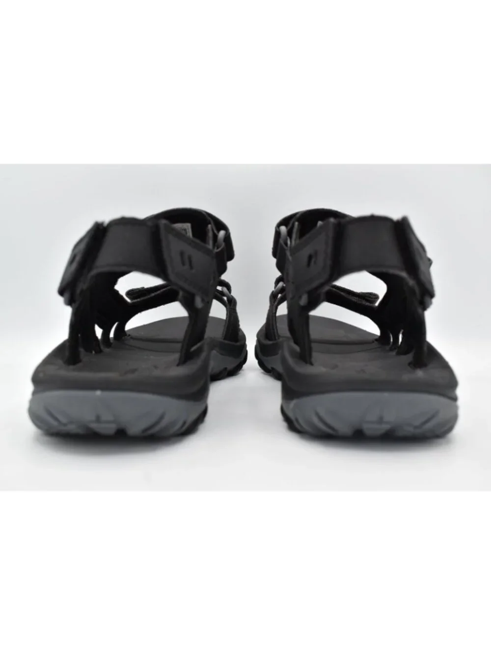 Merrell Men 10 Huntington Sport Convertible Black Leather Open Toe Sandals Shoes